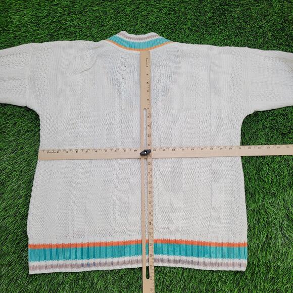 Vintage 70s French MOD Sweaters Womens Medium 21x23 White - Picture 6 of 10
